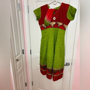 Salwar - Red/Green